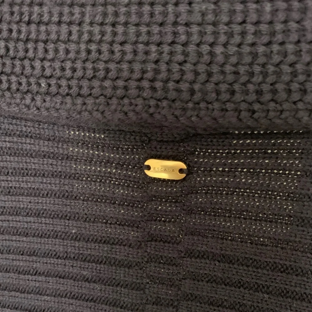 Escada Virgin Wool Navy Knit Cardigan